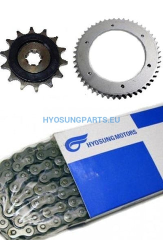 HYOSUNG CHAIN SPROCKET KIT GT125 GT125R - Free Shipping Hyosung Parts EU